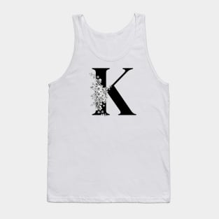 K alphabet Botanical cherry blossom sakura flowers Tank Top